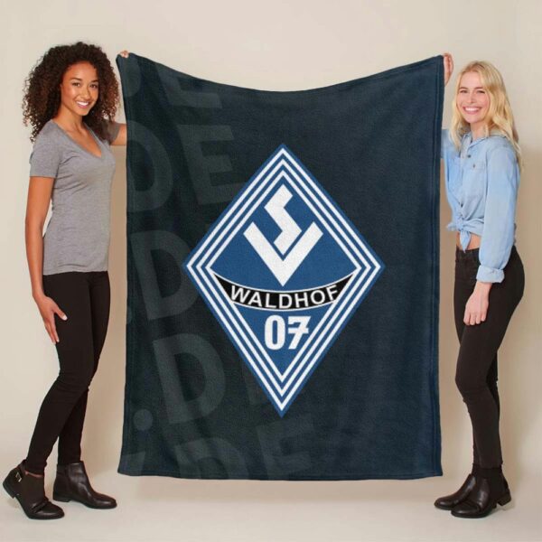 SV Waldhof Mannheim 07 schwarz blauer Hintergrund SVW 03 Fleecedecke - Decke