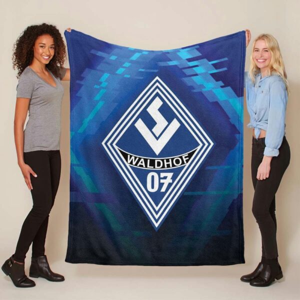 SV Waldhof Mannheim 07 schwarz blauer Hintergrund SVW 04 Fleecedecke - Decke