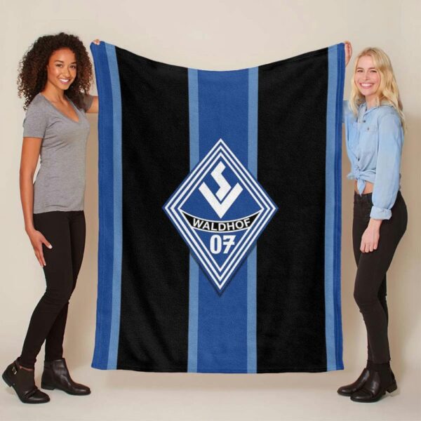 SV Waldhof Mannheim 07 schwarz blauer Hintergrund SVW Fleecedecke - Decke