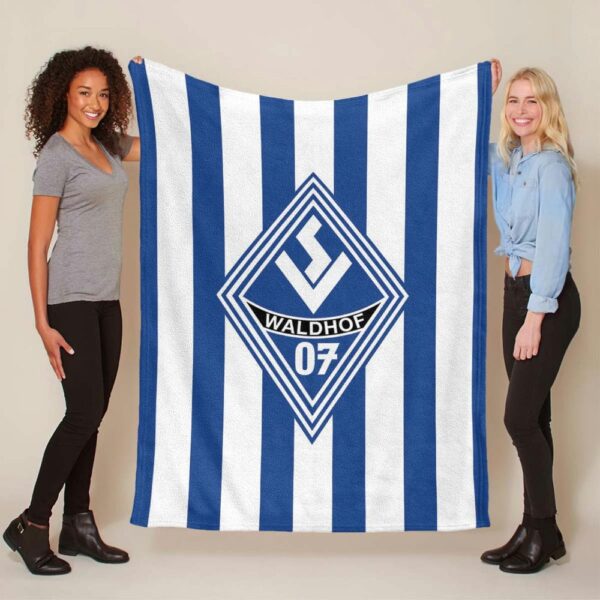 SV Waldhof Mannheim 07 weiß blauer Hintergrund SVW 01 Fleecedecke - Decke