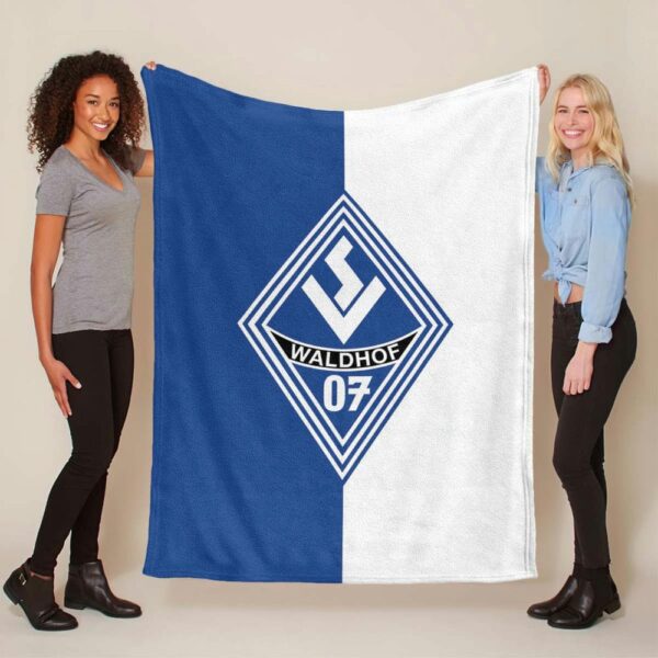 SV Waldhof Mannheim 07 weiß blauer Hintergrund SVW 02 Fleecedecke - Decke