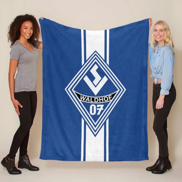 SV Waldhof Mannheim 07 weiß blauer Hintergrund SVW 03 Fleecedecke - Decke
