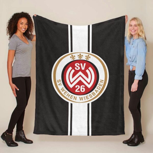SV Wehen Wiesbaden schwarzer Hintergrund 03 Fleecedecke - Decke