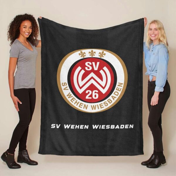 SV Wehen Wiesbaden schwarzer Hintergrund Fleecedecke - Decke