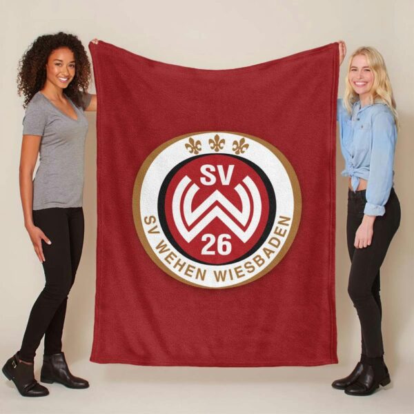 SV Wehen Wiesbaden roter Hintergrund Fleecedecke - Decke