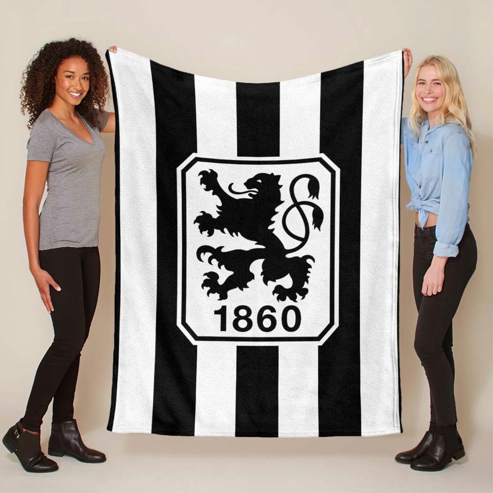 TSV 1860 München schwarz-weißer Hintergrund 01 Fleecedecke - Decke