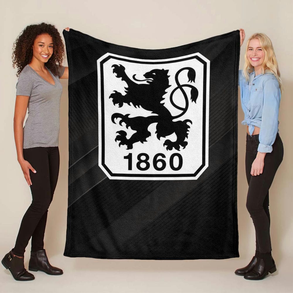 TSV 1860 München schwarzer Hintergrund 02 Fleecedecke - Decke