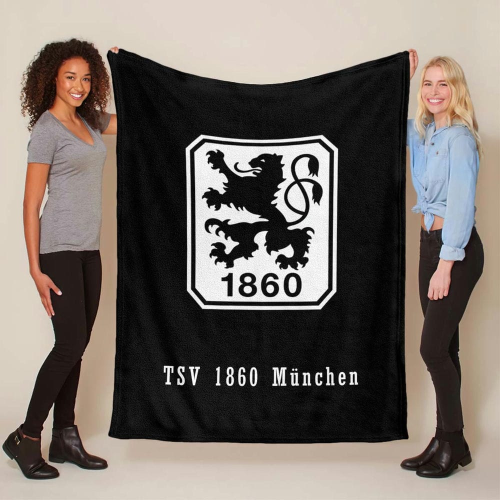 TSV 1860 München schwarzer Hintergrund 03 Fleecedecke - Decke