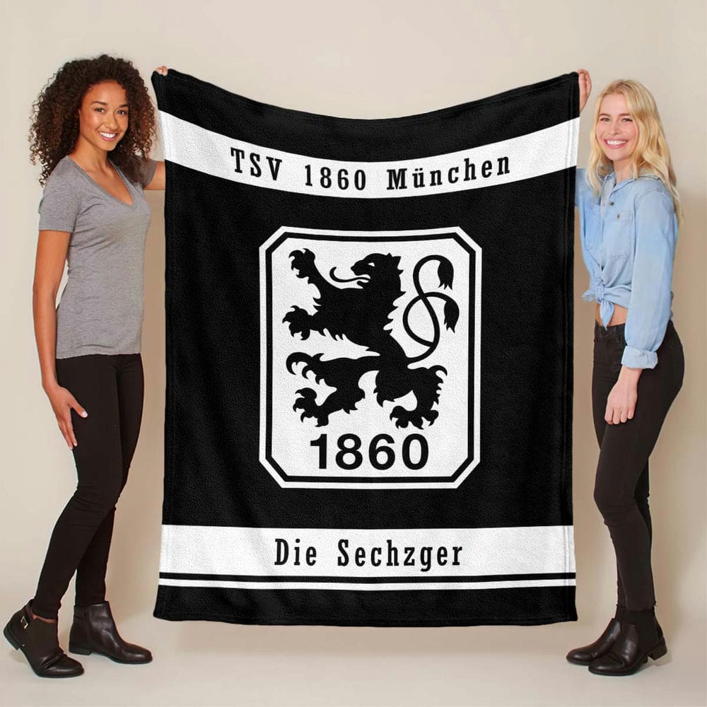 TSV 1860 München schwarzer Hintergrund 04 Fleecedecke - Decke