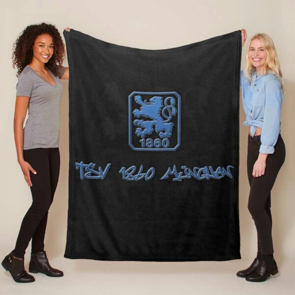TSV 1860 München schwarzer Hintergrund Fleecedecke - Decke