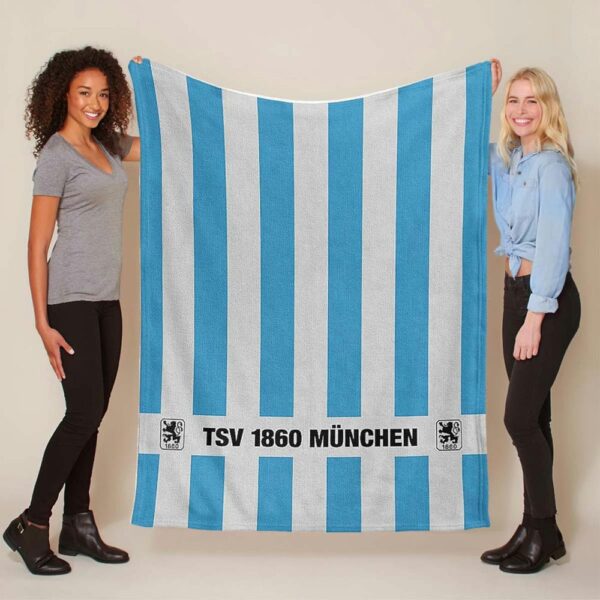 TSV 1860 München blau weißer Hintergrund 02 Fleecedecke - Decke