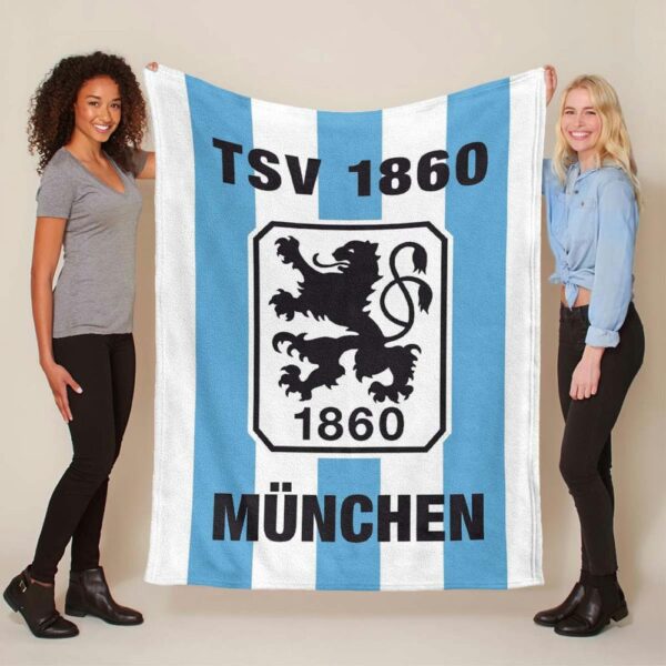 TSV 1860 München blau weißer Hintergrund Fleecedecke - Decke