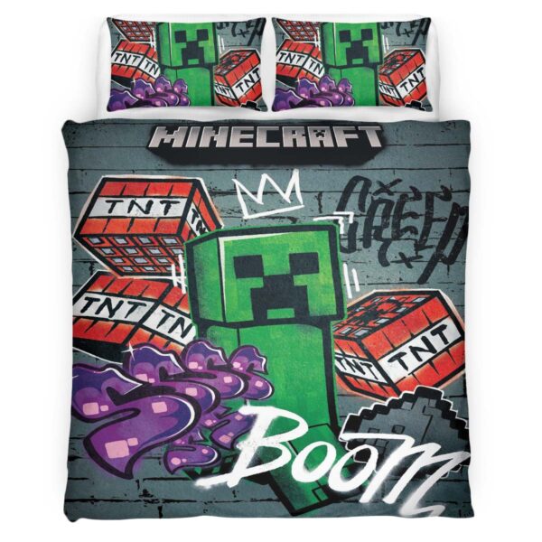 Creeper in Minecraft TNT Boom Kinderbettwäsche – Bettwäsche