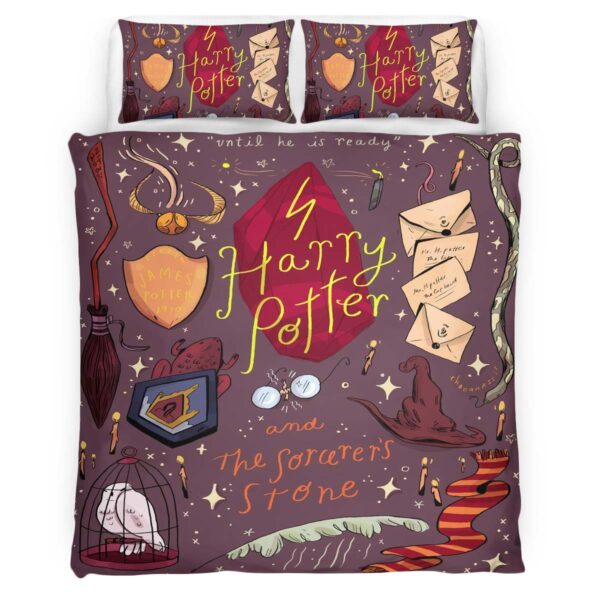 Harry Potter Symbole Eule Sprechender Hut Brief Kinderbettwäsche – Bettwäsche