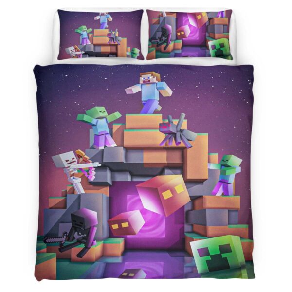 Minecraft Nether Biom Steve Kampf Bösewichte Kinderbettwäsche – Bettwäsche