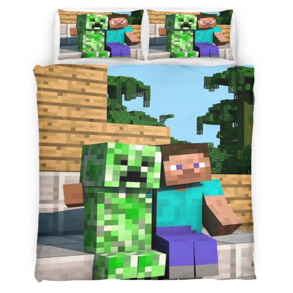 Minecraft Steve Creeper Teppiche Kinderbettwäsche – Bettwäsche
