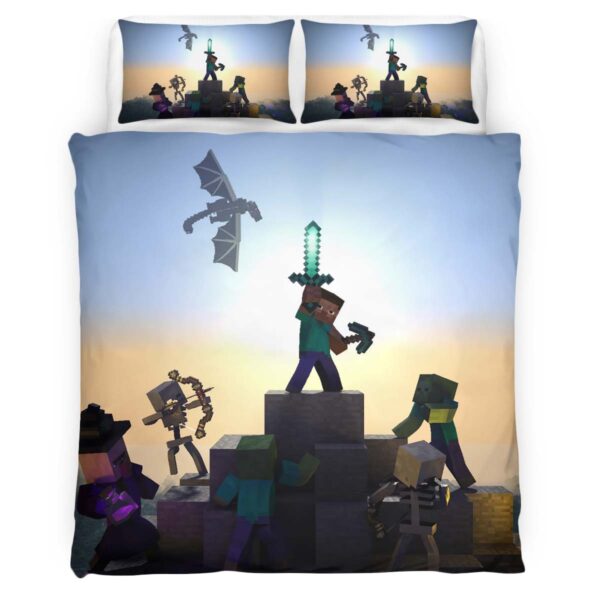Minecraft Steve im Ende Kampf Feind Kinderbettwäsche – Bettwäsche