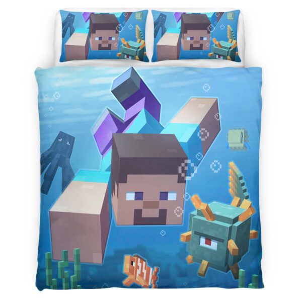 Minecraft Steve unter dem Ozean Kinderbettwäsche – Bettwäsche