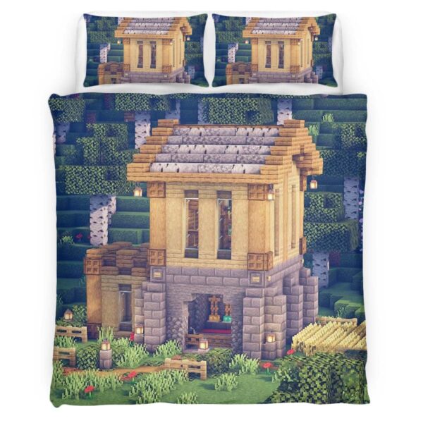 Einfaches Birkenhaus in Minecraft Kinderbettwäsche – Bettwäsche
