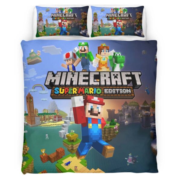 Super Mario Minecraft Stil Kinderbettwäsche – Bettwäsche