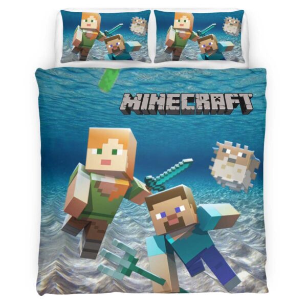 Unterwasser Minecraft Charaktere Kinderbettwäsche – Bettwäsche