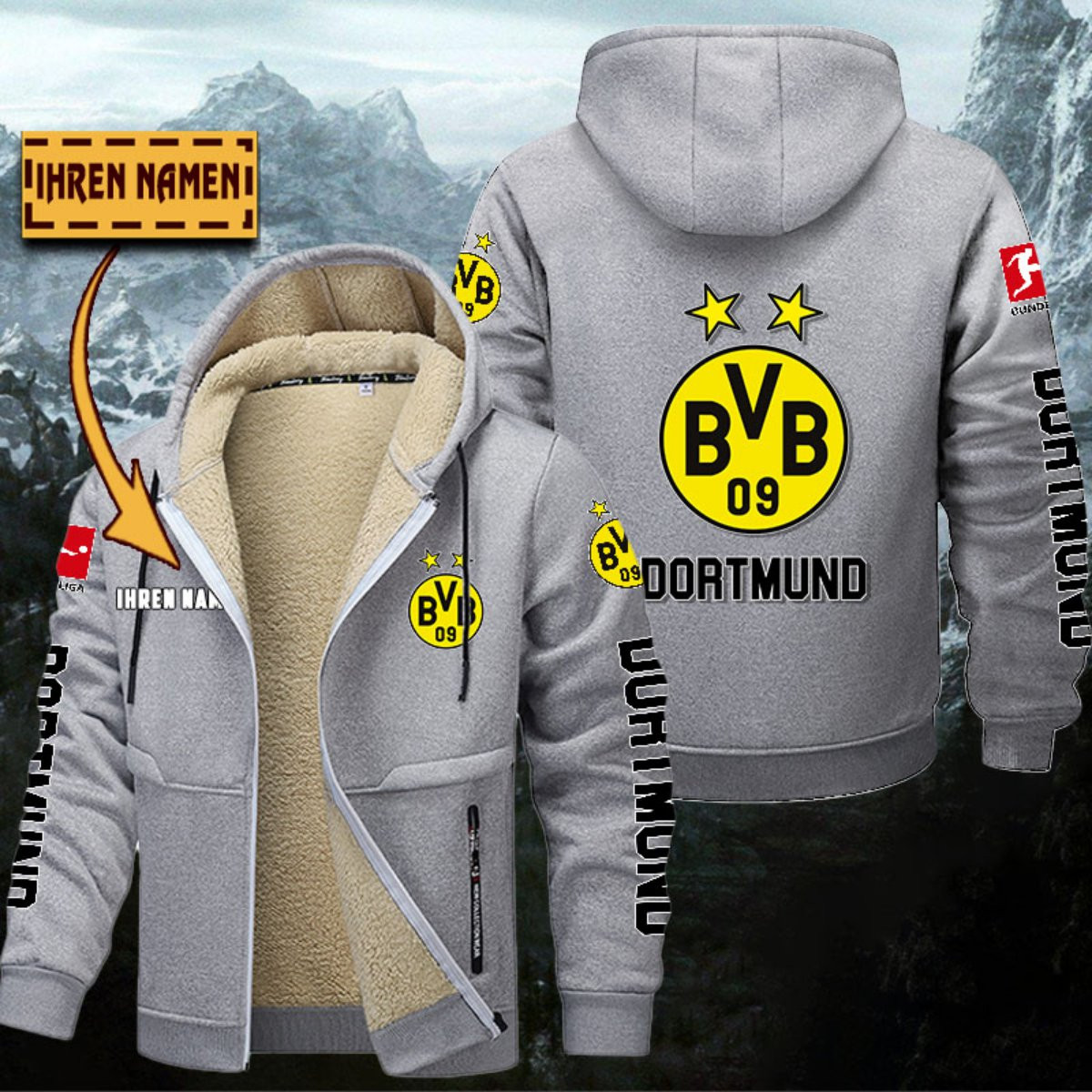 Borussia Dortmund Gefütterte Kapuzenjacke – Bild 5
