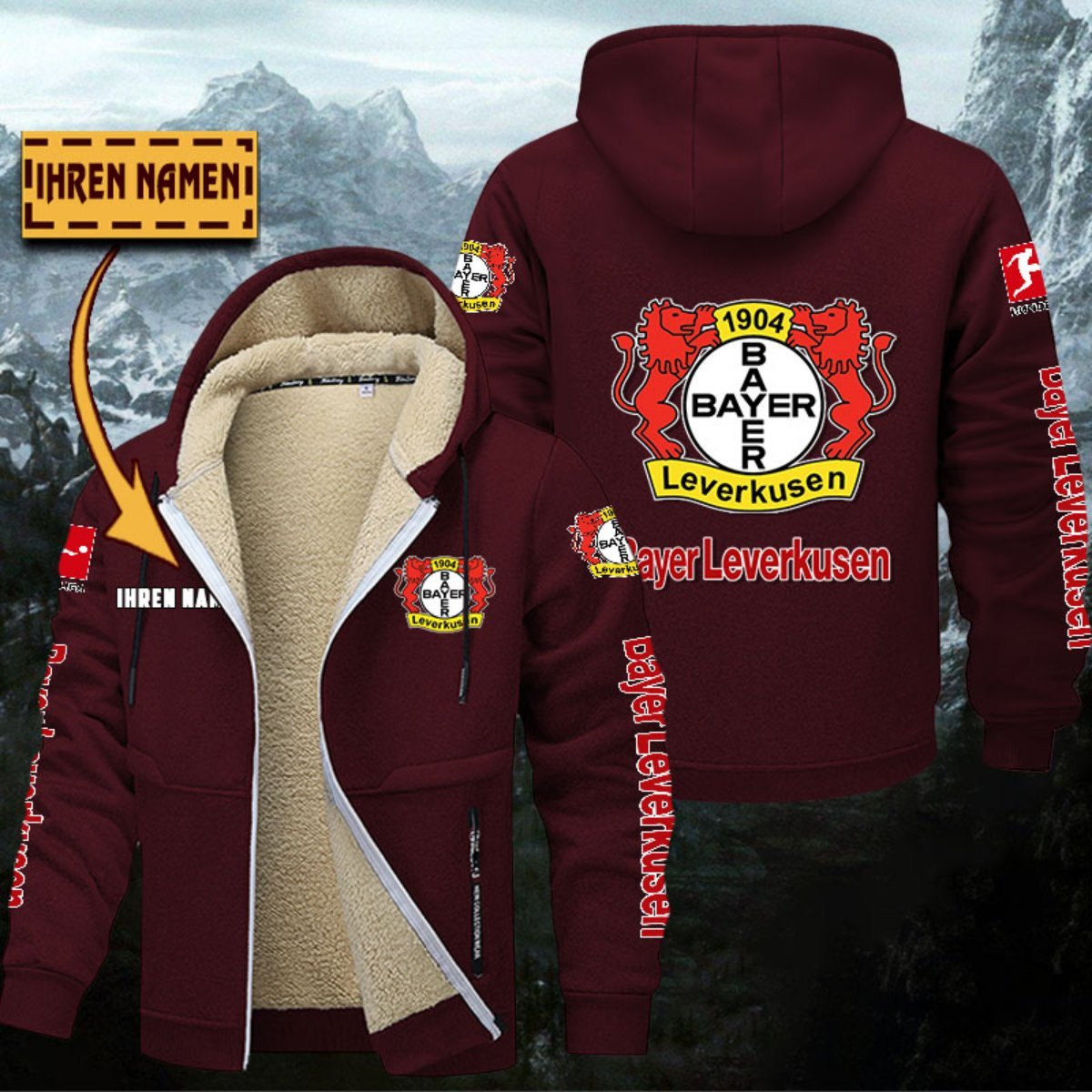 Bayer 04 Leverkusen Gefütterte Kapuzenjacke – Bild 8
