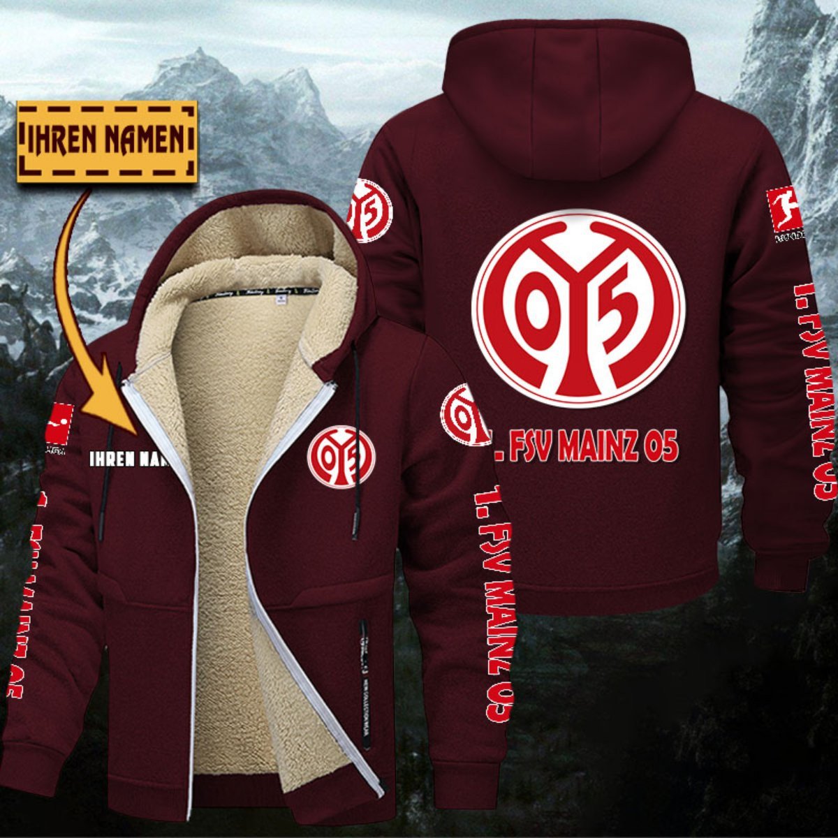 1. FSV Mainz 05 Gefütterte Kapuzenjacke – Bild 9