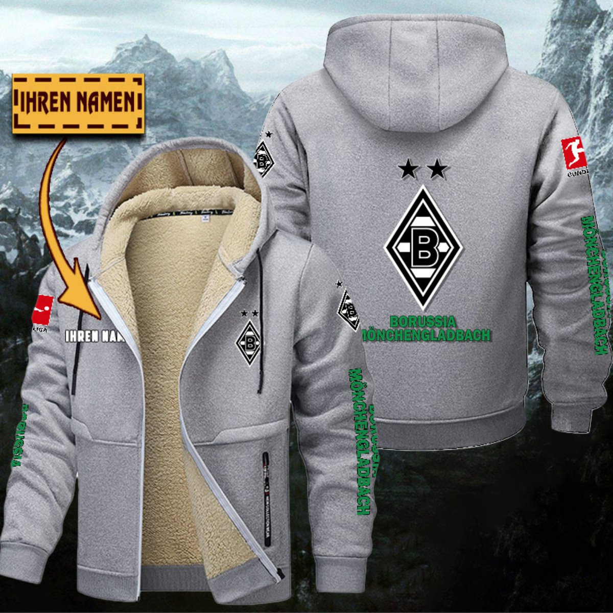 Borussia Mönchengladbach Gefütterte Kapuzenjacke