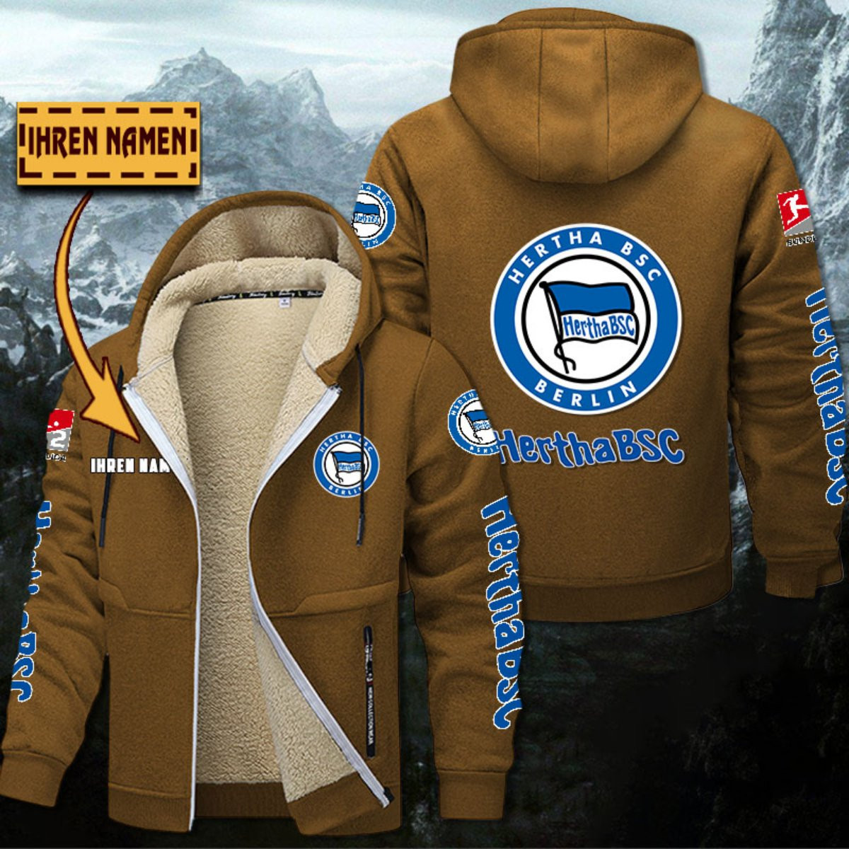 Hertha BSC Gefütterte Kapuzenjacke – Bild 4