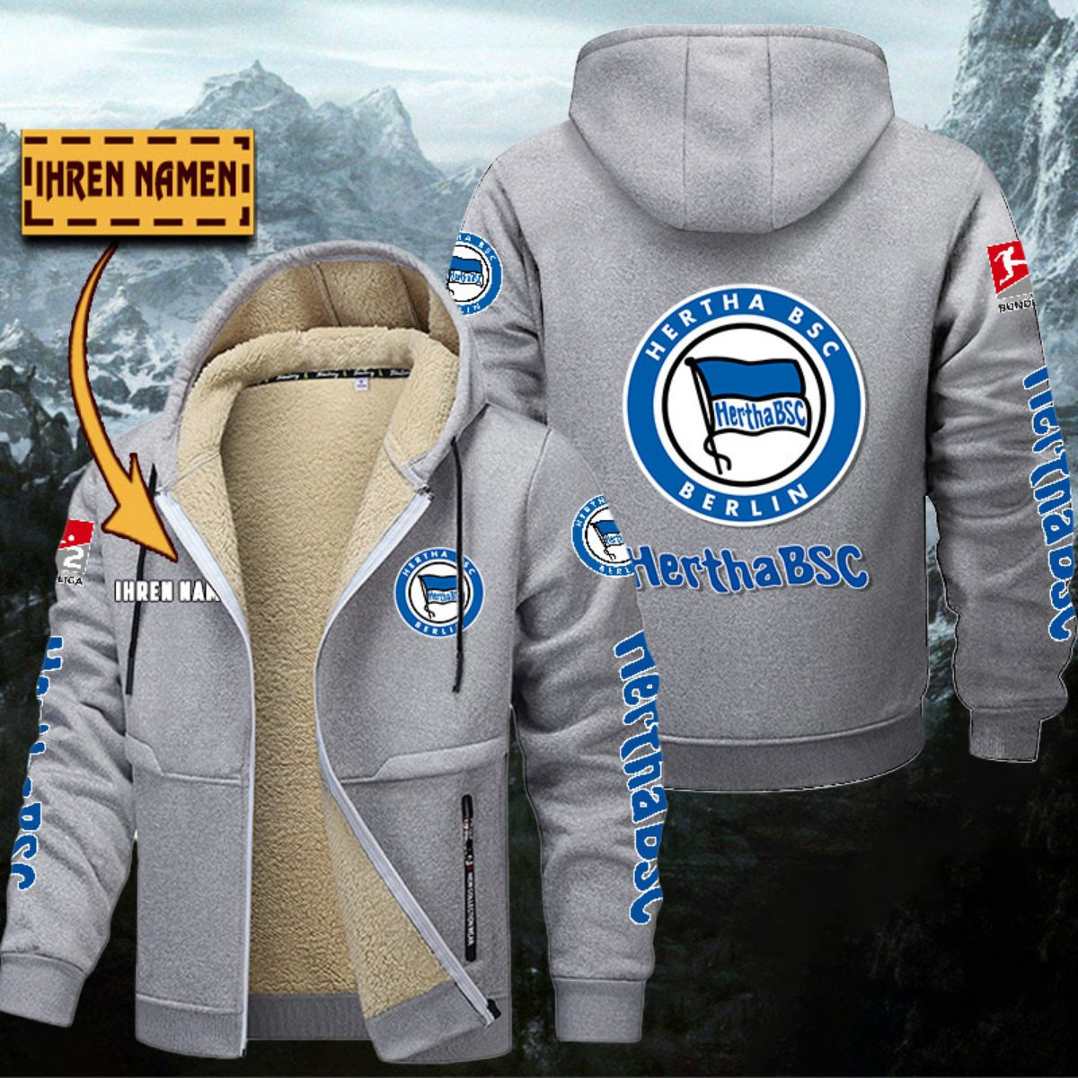 Hertha BSC Gefütterte Kapuzenjacke – Bild 6