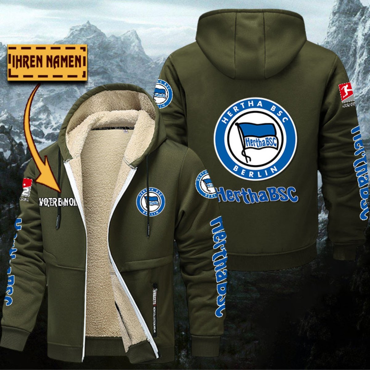 Hertha BSC Gefütterte Kapuzenjacke – Bild 2