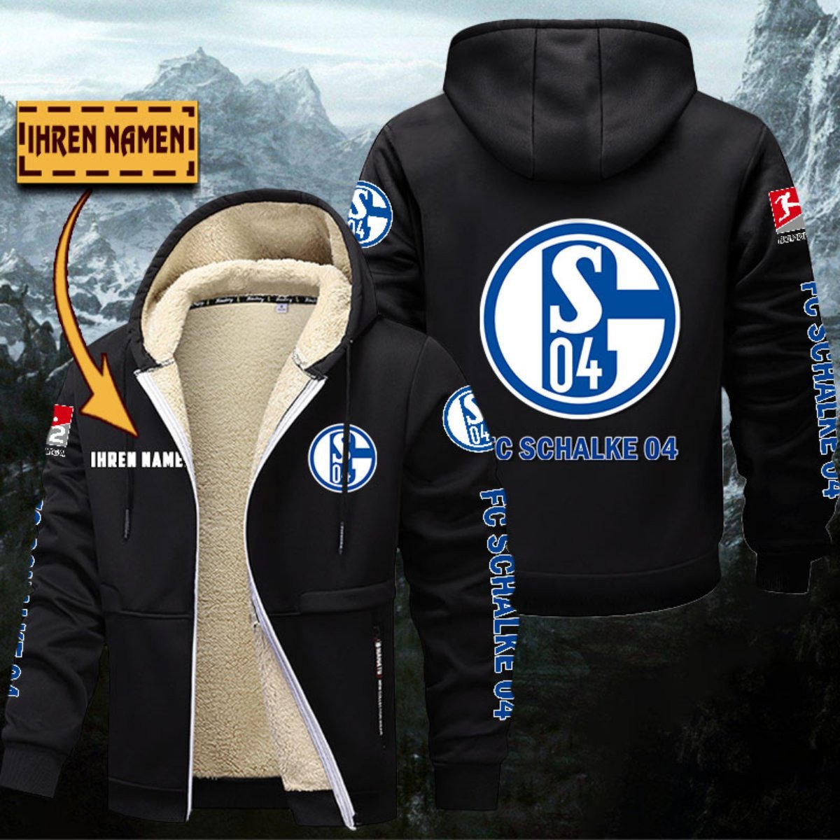 Schalke 04 Gefütterte Kapuzenjacke – Bild 3